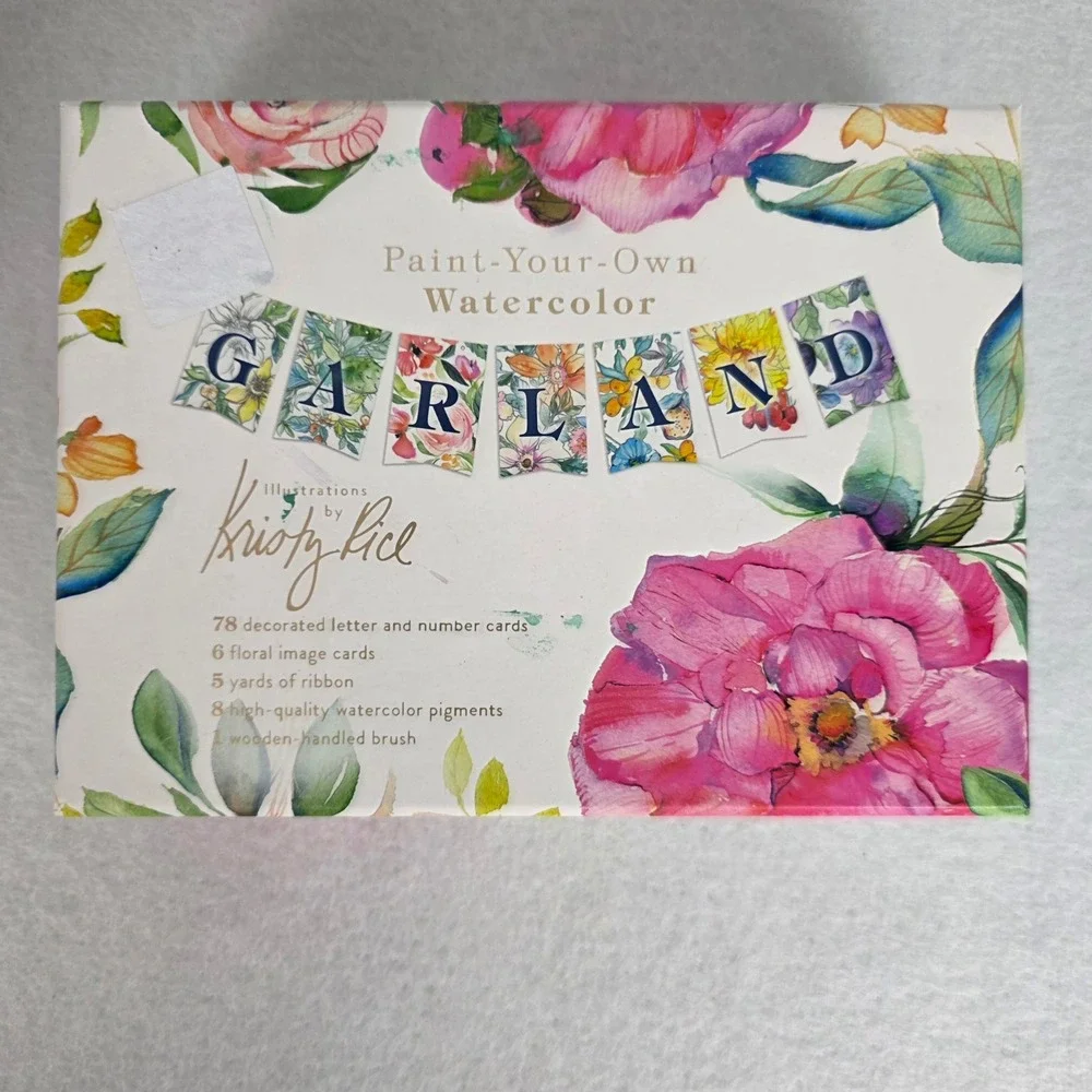 Kristy Rice Paint Your Own Watercolor Garland Kit 78 Cards 8 Pigments DIY Floral